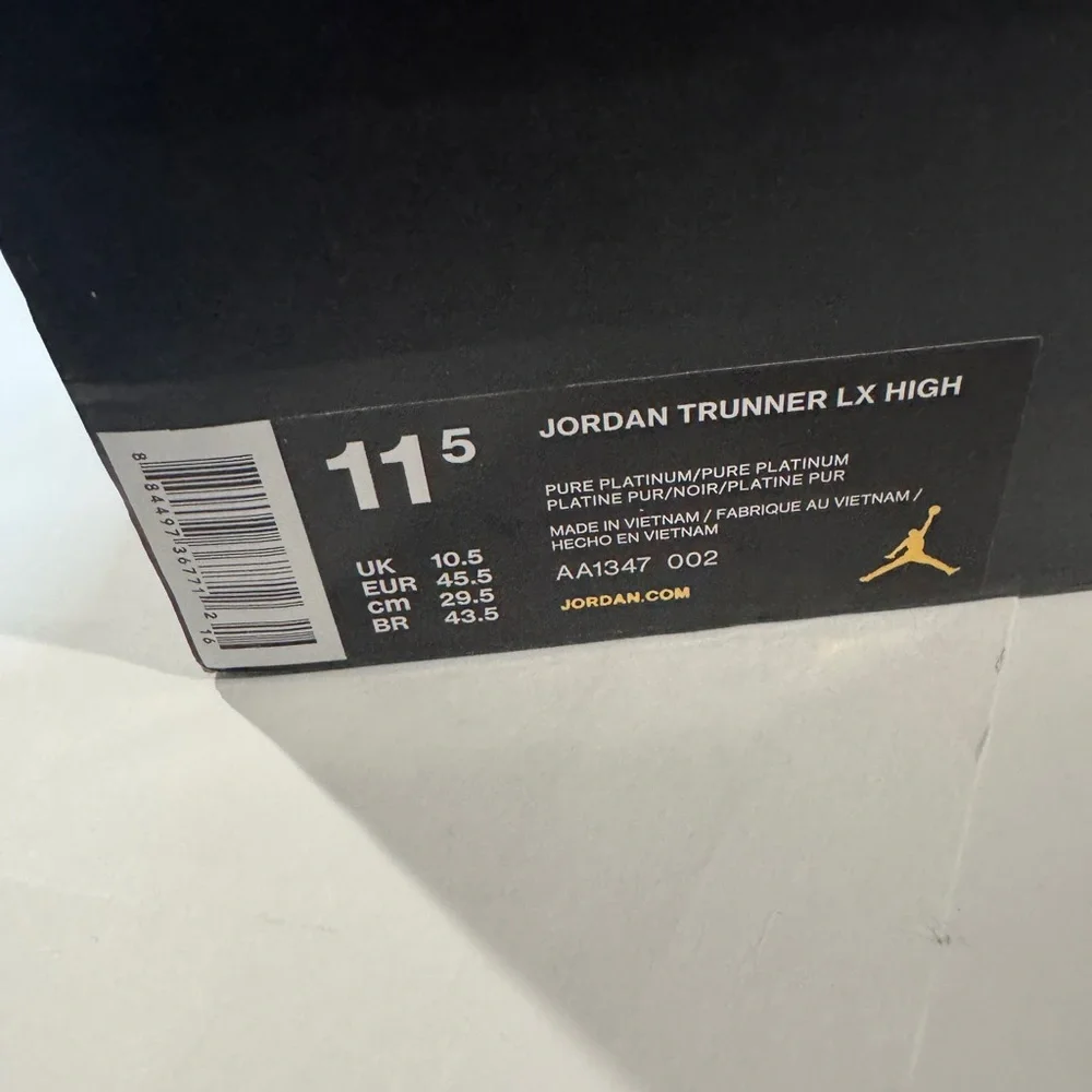 Jordan Men’s 12 Trunner LX High. New in Box. Pure Platinum colorway. - Picture 5 of 5